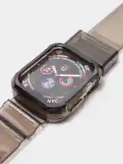 Черный ремешок для Apple Watch 38 / 40 / 41 / 42 / 44 / 45 / 49 мм браслет силиконовый прозрачный