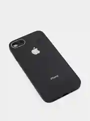 Черный силиконовый чехол для iPhone 7, iPhone 8, iPhone SE 2020, со стеклянной панелью