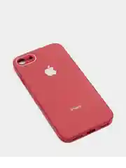 Багровый силиконовый чехол для iPhone 7, iPhone 8, iPhone SE 2020, со стеклянной панелью