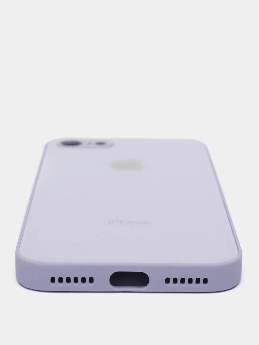 Светло-синий силиконовый чехол для iPhone 7, iPhone 8, iPhone SE 2020, со стеклянной панелью