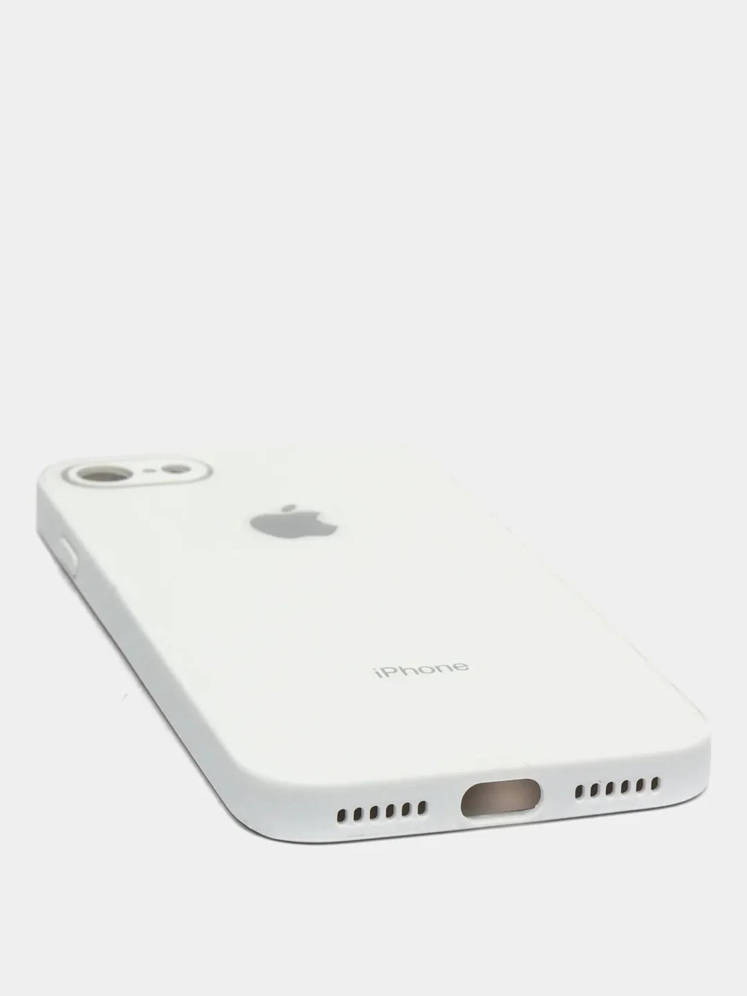 Белый силиконовый чехол для iPhone 7, iPhone 8, iPhone SE 2020, со стеклянной панелью