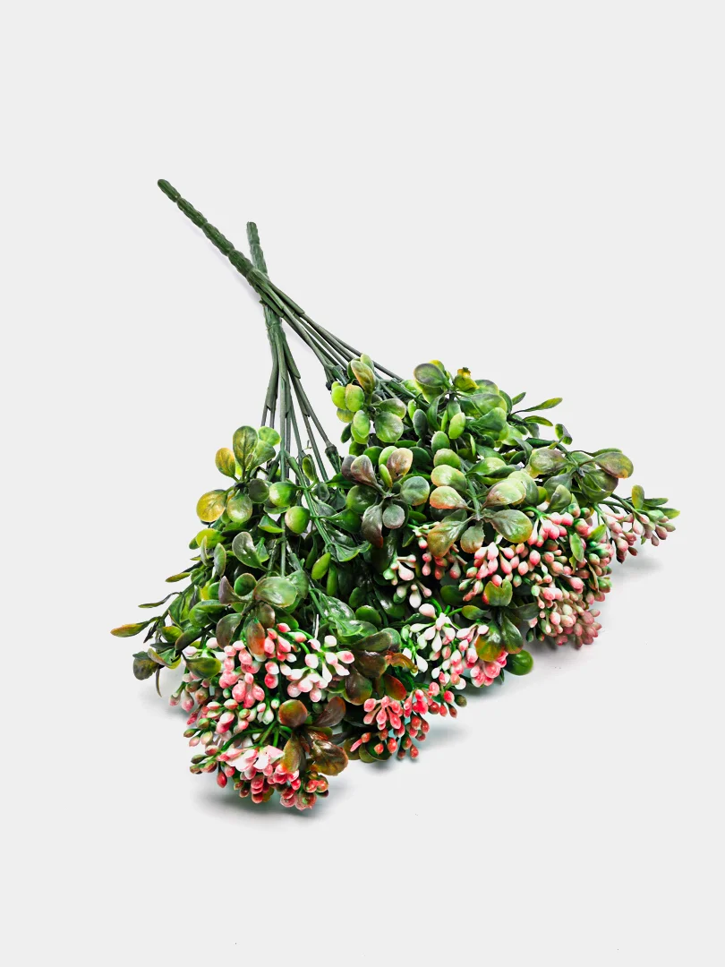 Коралловый букет искусственной зелени