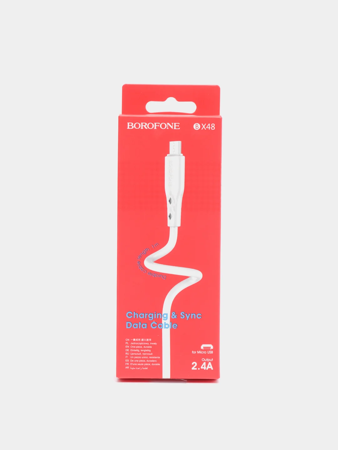 Белый кабель Type-C, MicroUSB зарядка для айфон Borofone BX48, для зарядки тэпси теэпси андройд