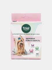 Мультивитаминное лакомство, минералы для собак TRIOL "Здоровая кожа и шерсть", 66 таблеток