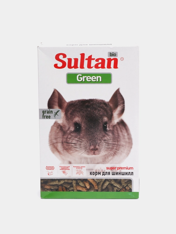 Корм для шиншилл суперпремиум Sultan Green Био, 650 гр