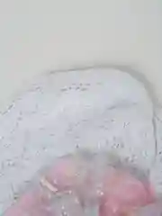 Белый шапка вязаная, детская, хлопок