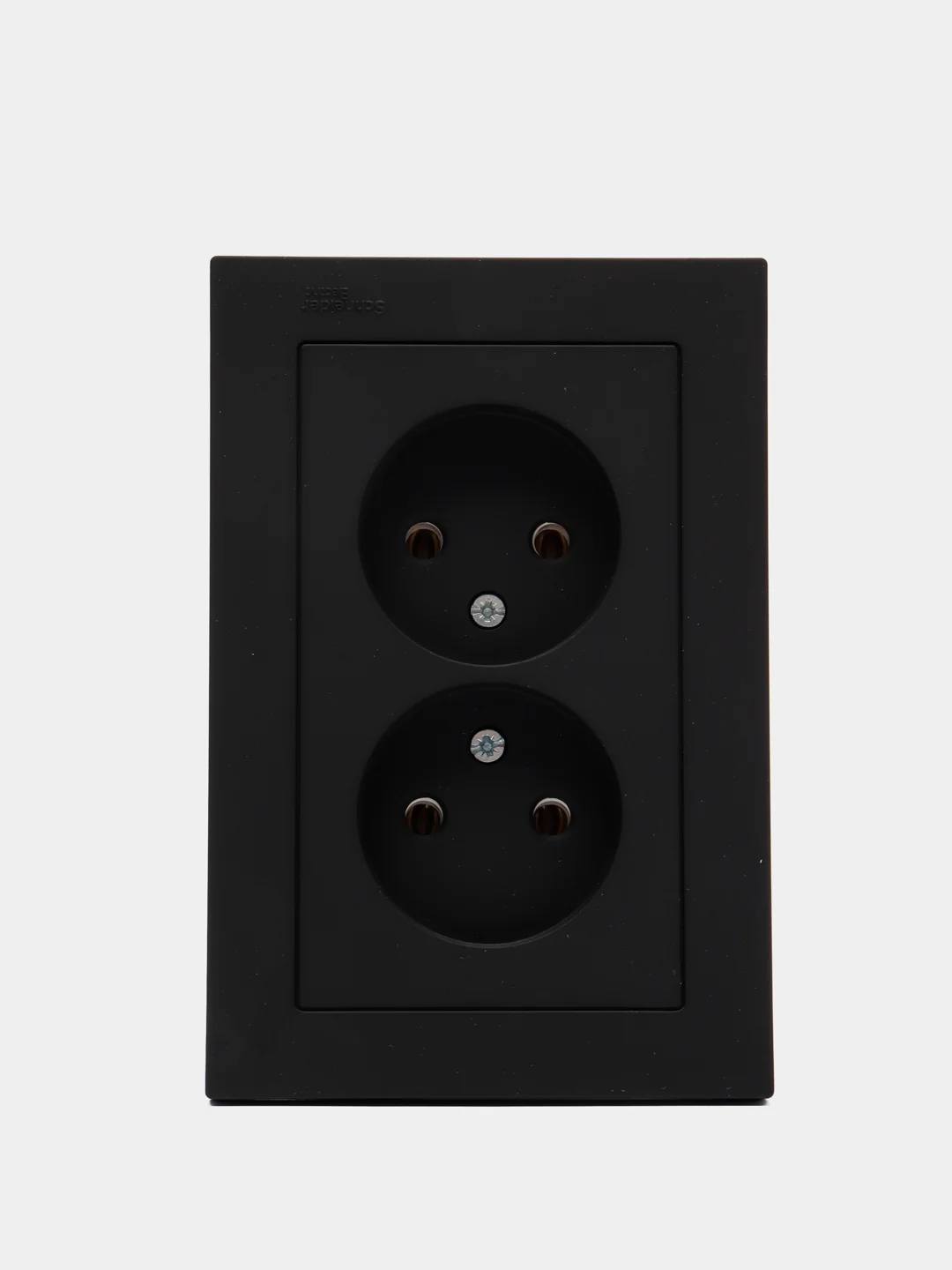 Черный розетка двойная без заземления Schneider Electric AtlasDesign, в сборе, ATN000120