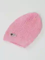 Розовый шапка вязаная, детская, хлопок
