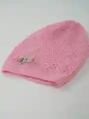 Розовый шапка вязаная, детская, хлопок