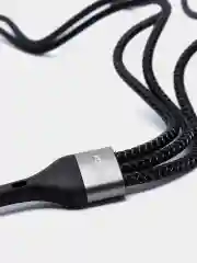 Кабель для зарядки 3 в 1 FORZA, iP/Micro USB/Type-C, 1.5м, 2.1А, тканева оплётка, металлик