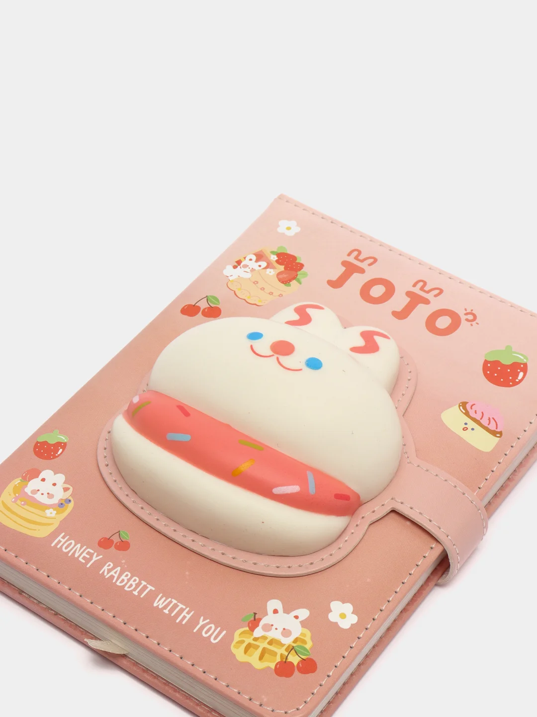 Розовый блокнот A5 подарочный с игрушкой-сквиш / Ежедневник (100 страниц)