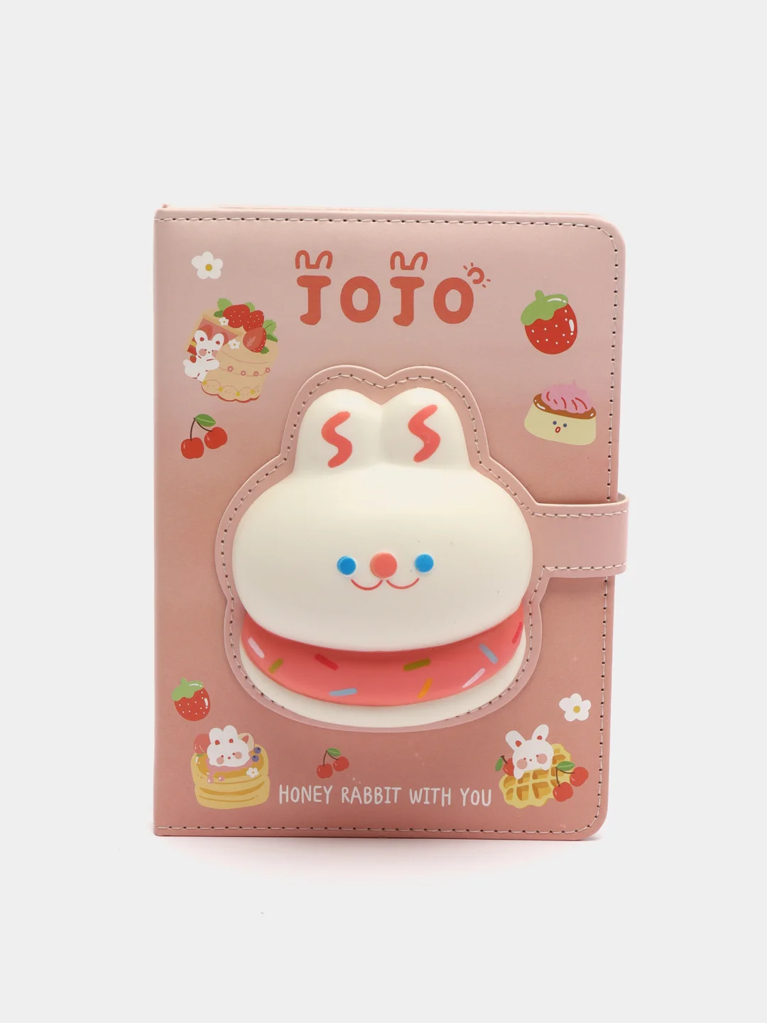 Розовый блокнот A5 подарочный с игрушкой-сквиш / Ежедневник (100 страниц)
