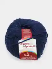 Темно-синий пряжа Кроха Троицкая фабрика, 20% шерсть, 80% акрил, 50 г, 135 м