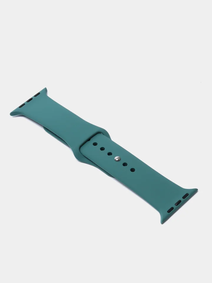 Зеленый силиконовый ремешок + защитная накладка со стеклом на корпус Apple Watch 42 mm