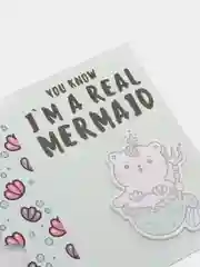 Фигурные стикеры в открытке"I am mermaid"  стикеры, открытка, наклейка