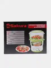 Белый пароварка Sakura SA-7213GR, 500 Вт