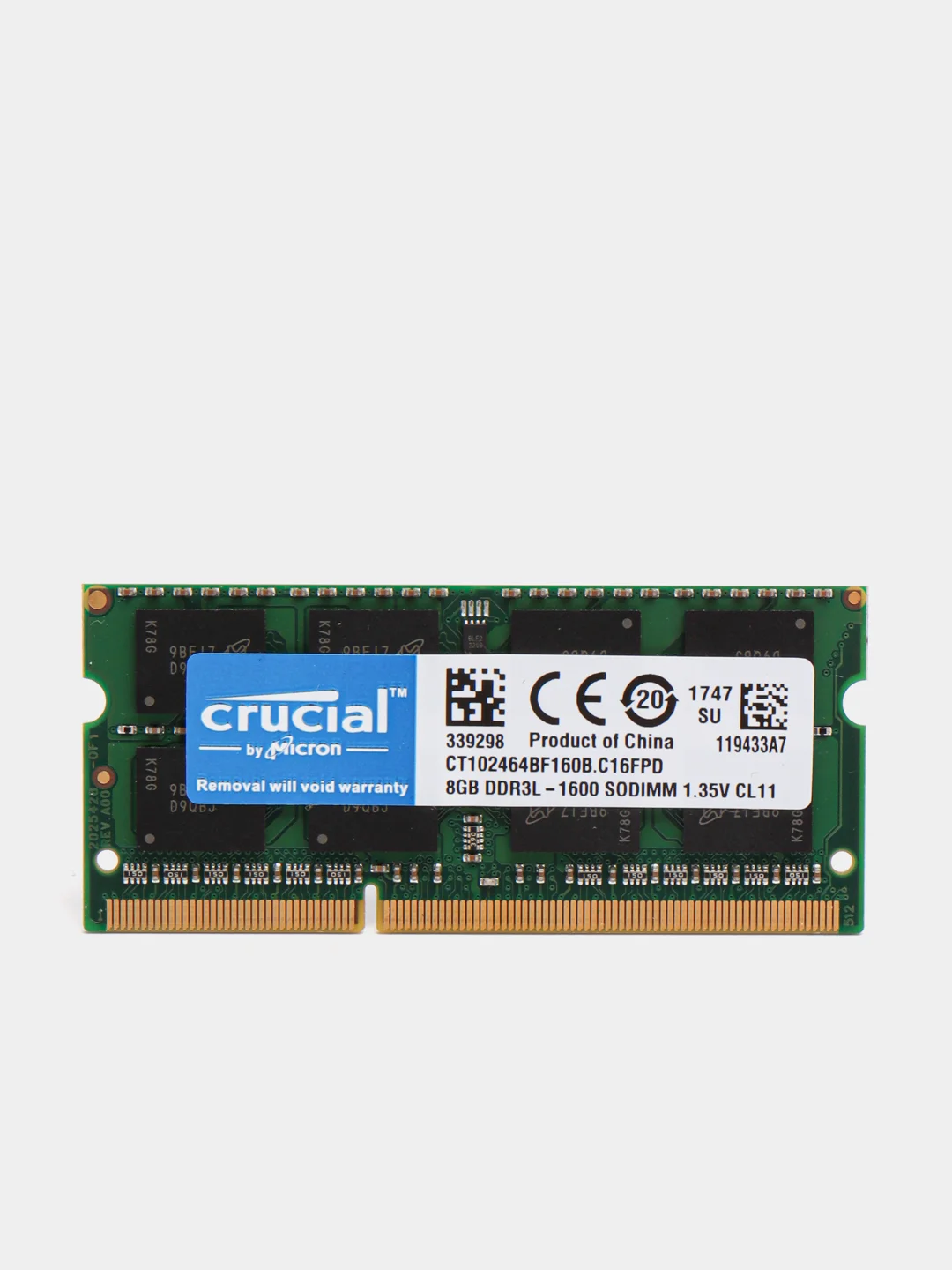 CRUCIAL DDR3L 8 ГБ 1600 MHz SO-DIMM PC3L-12800U 1x8 Гб для ноутбука