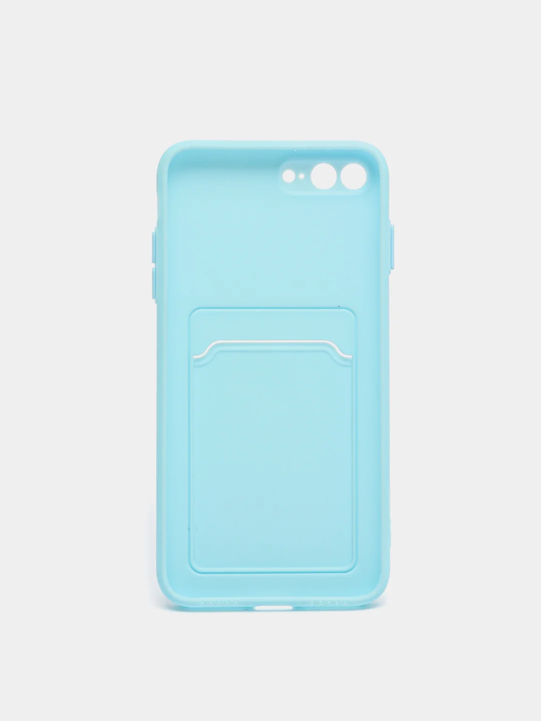 Голубой чехол для iPhone 11, 12, 13, Pro, Max, 7, 8, Plus, с карманом для карт, защита камеры
