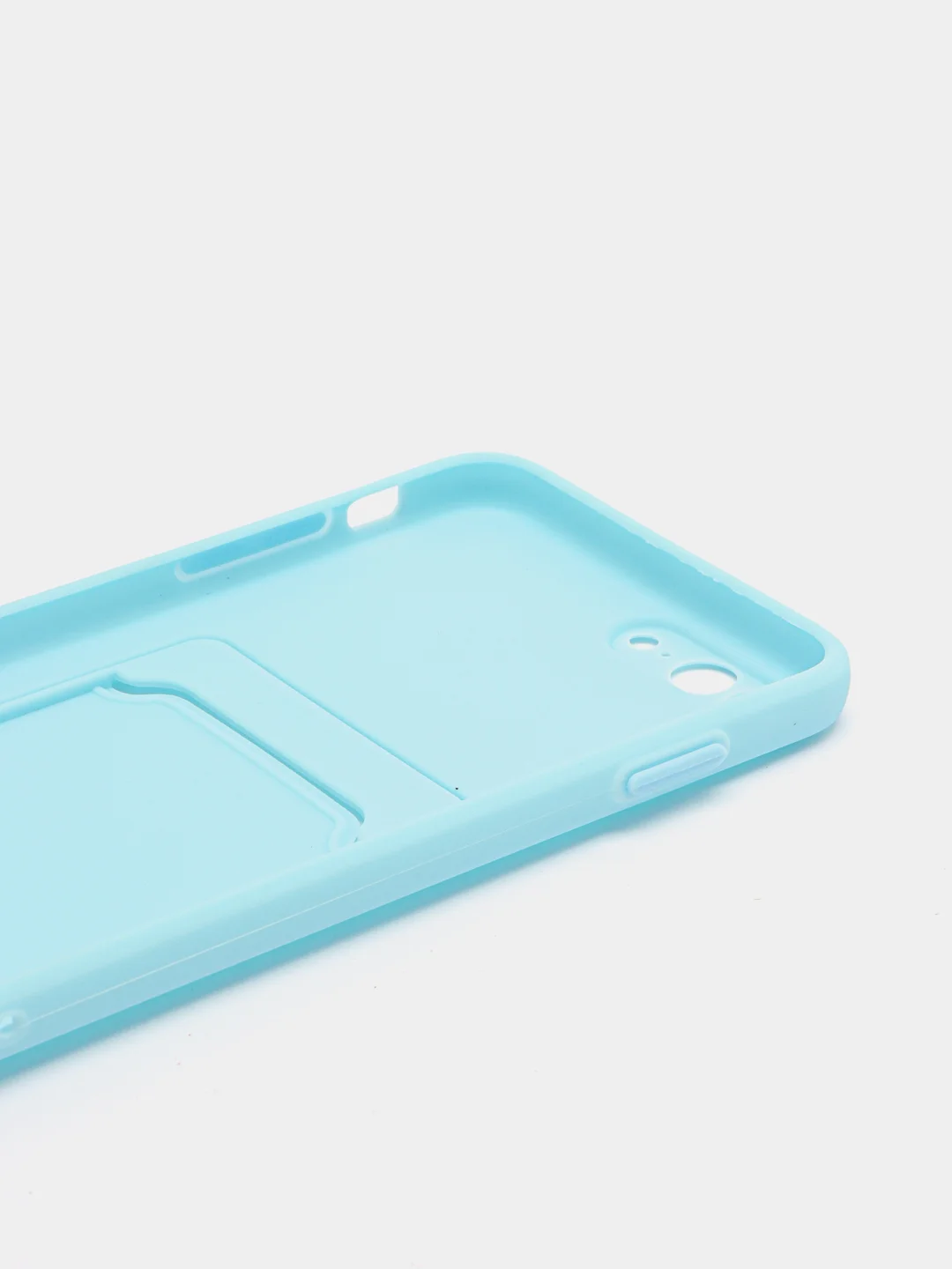 Голубой чехол для iPhone 11, 12, 13, Pro, Max, 7, 8, Plus, с карманом для карт, защита камеры