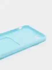 Голубой чехол для iPhone 11, 12, 13, Pro, Max, 7, 8, Plus, с карманом для карт, защита камеры