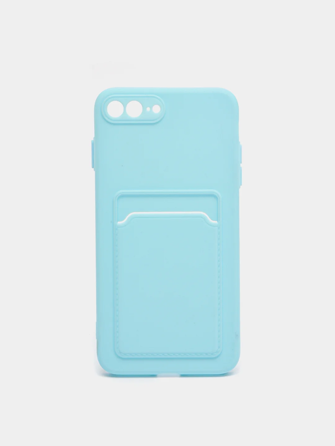 Голубой чехол для iPhone 11, 12, 13, Pro, Max, 7, 8, Plus, с карманом для карт, защита камеры