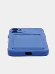 Индиго чехол для iPhone 11, 12, 13, Pro, Max, 7, 8, Plus, с карманом для карт, защита камеры
