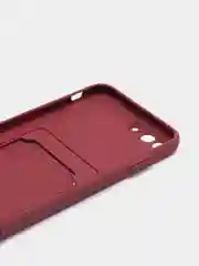 Бордовый чехол для iPhone 11, 12, 13, Pro, Max, 7, 8, Plus, с карманом для карт, защита камеры