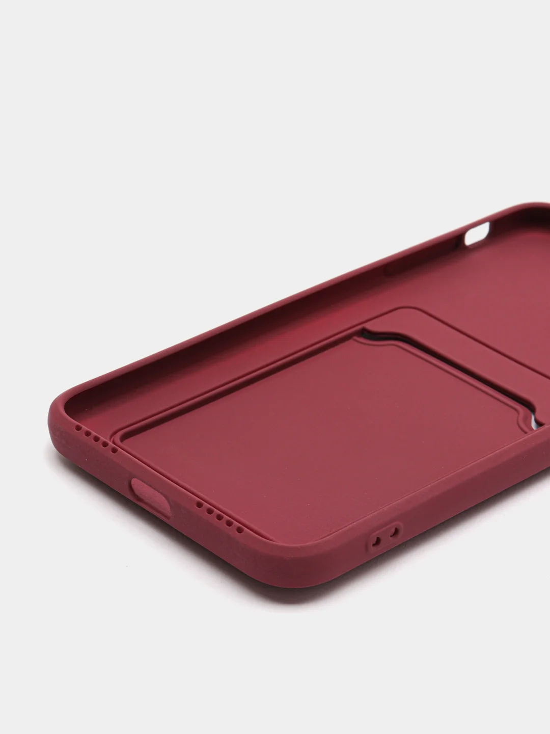 Бордовый чехол для iPhone 11, 12, 13, Pro, Max, 7, 8, Plus, с карманом для карт, защита камеры