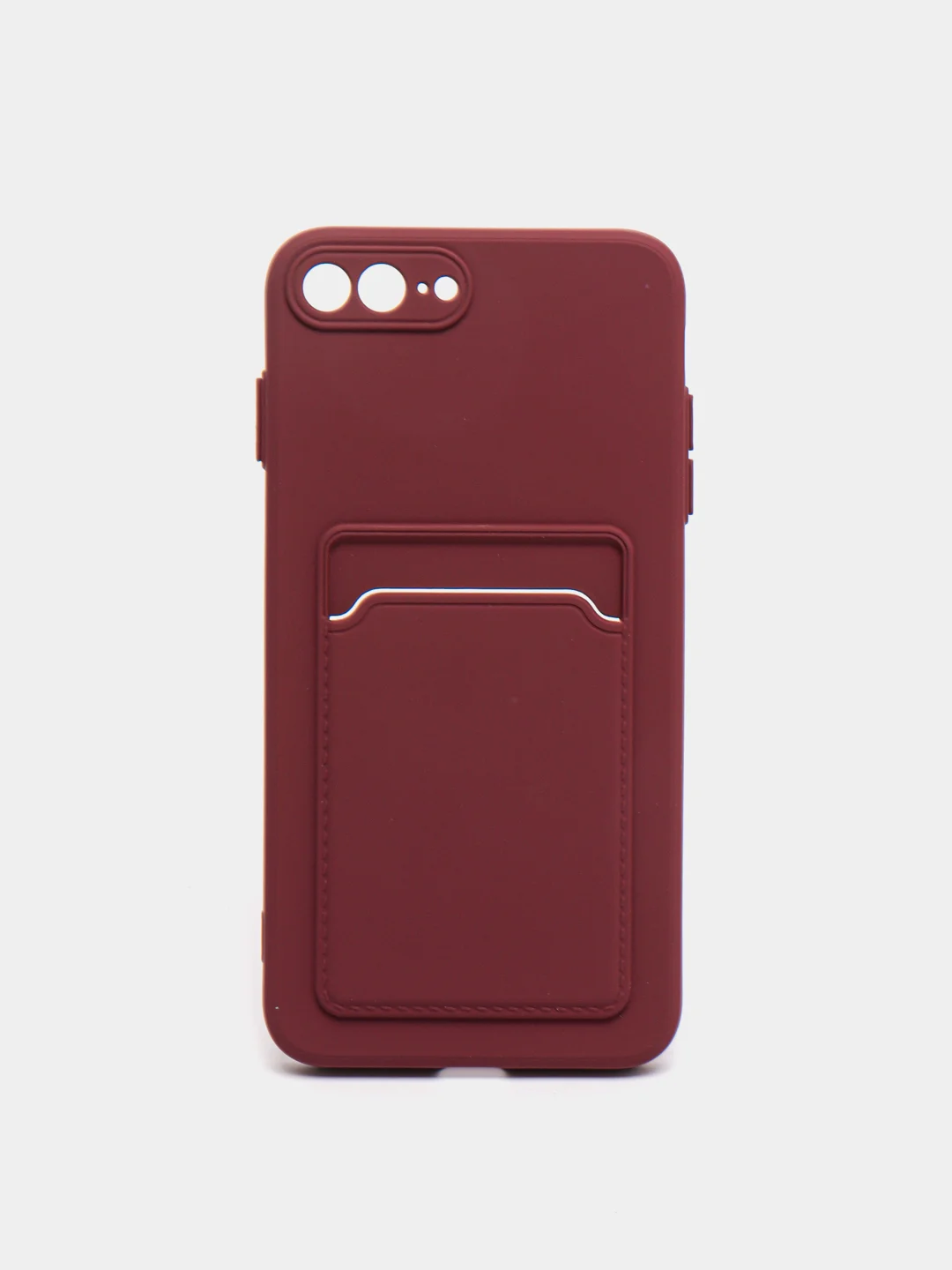 Бордовый чехол для iPhone 11, 12, 13, Pro, Max, 7, 8, Plus, с карманом для карт, защита камеры