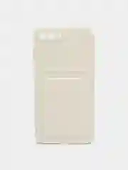 Белый чехол для iPhone 11, 12, 13, Pro, Max, 7, 8, Plus, с карманом для карт, защита камеры