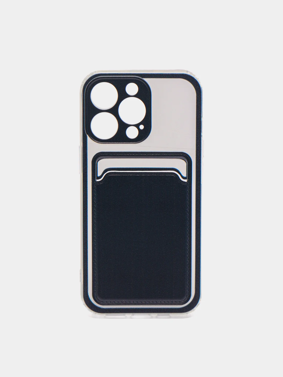 Темно-синий чехол для iPhone 11, 12, 13, Pro, Max, 7, 8, Plus, с карманом для карт