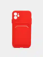 Красный чехол для iPhone 11, 12, 13, Pro, Max, 7, 8, Plus, с карманом для карт, защита камеры