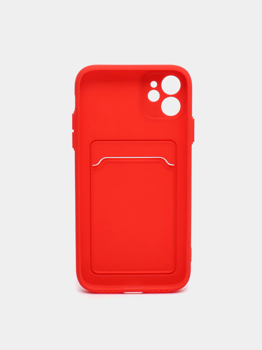 Красный чехол для iPhone 11, 12, 13, Pro, Max, 7, 8, Plus, с карманом для карт, защита камеры