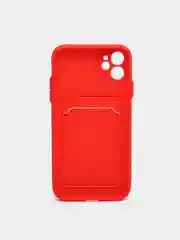 Красный чехол для iPhone 11, 12, 13, Pro, Max, 7, 8, Plus, с карманом для карт, защита камеры
