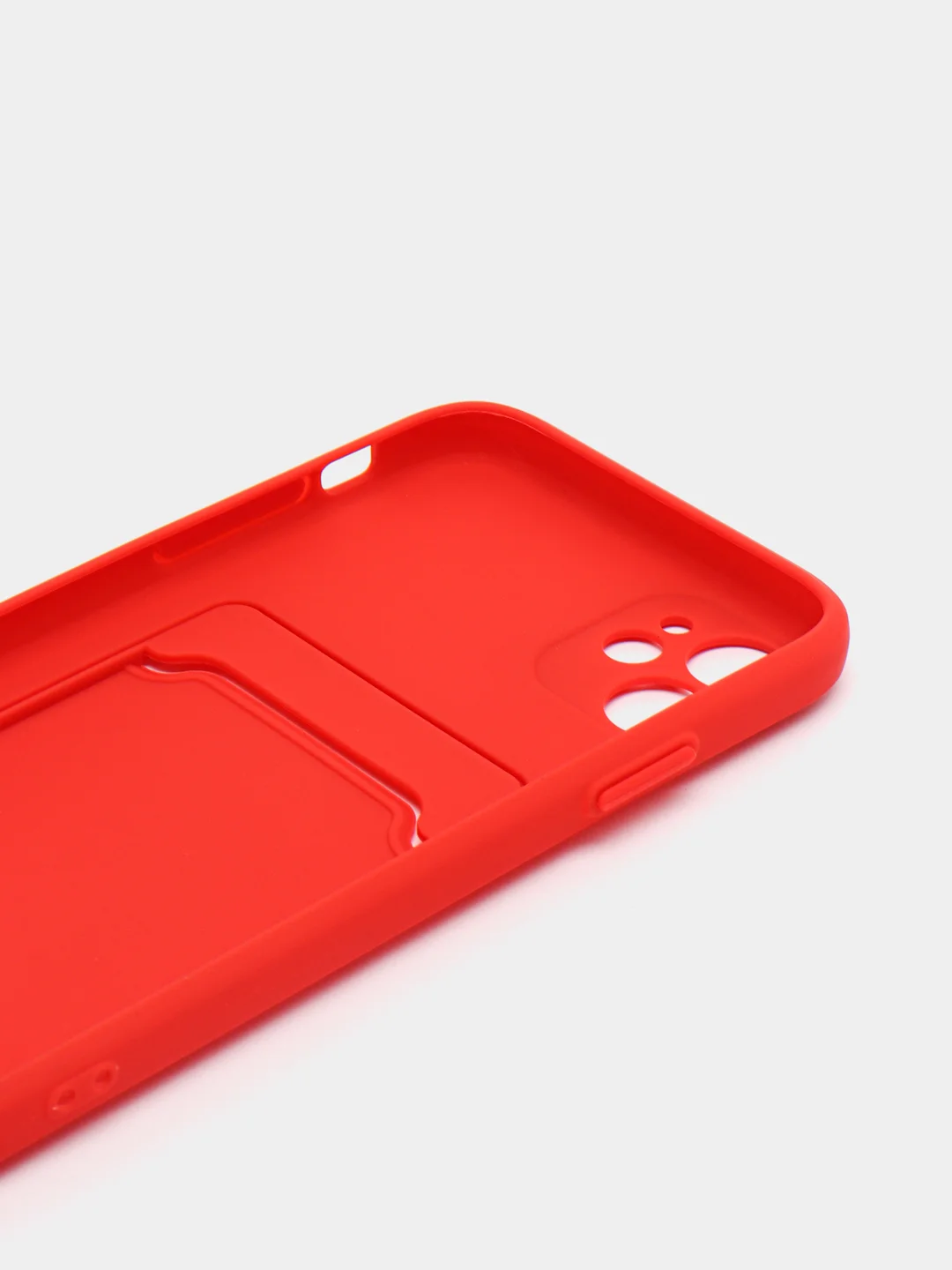 Красный чехол для iPhone 11, 12, 13, Pro, Max, 7, 8, Plus, с карманом для карт, защита камеры