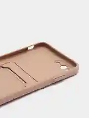 Бежевый чехол для iPhone 11, 12, 13, Pro, Max, 7, 8, Plus, с карманом для карт, защита камеры