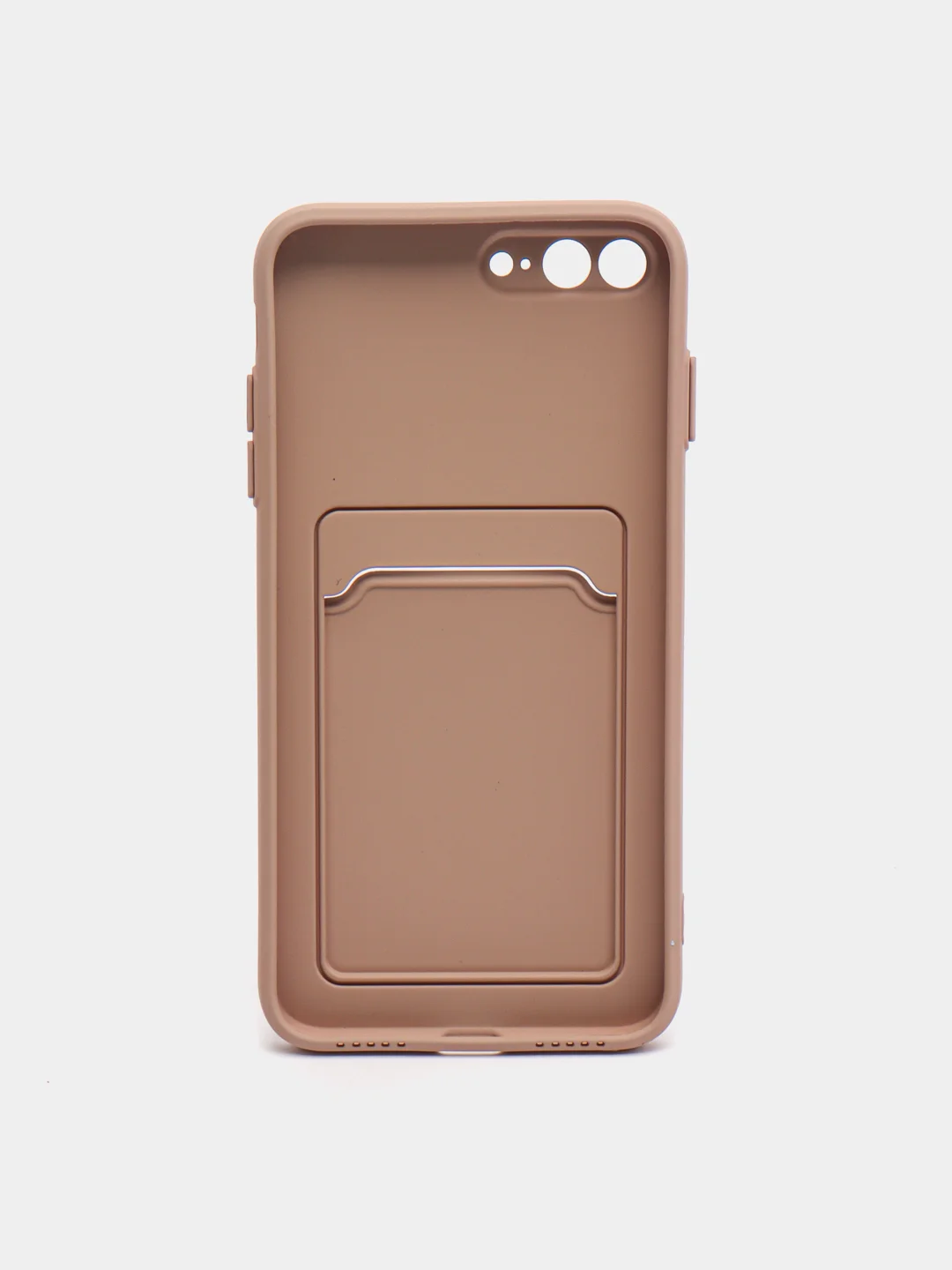 Бежевый чехол для iPhone 11, 12, 13, Pro, Max, 7, 8, Plus, с карманом для карт, защита камеры