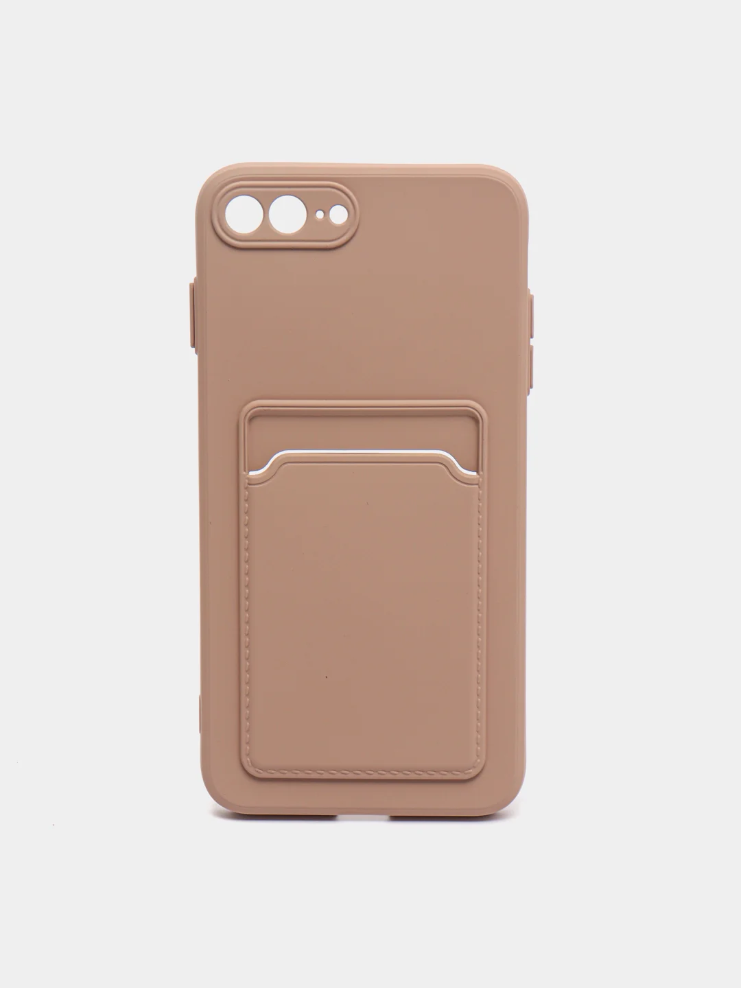 Бежевый чехол для iPhone 11, 12, 13, Pro, Max, 7, 8, Plus, с карманом для карт, защита камеры