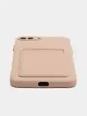 Бежевый чехол для iPhone 11, 12, 13, Pro, Max, 7, 8, Plus, с карманом для карт, защита камеры