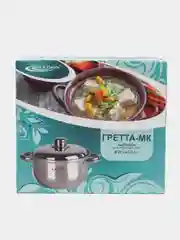 Кастрюля "Гретта", 3,4 л, d=20 см, капсульное дно, металлическая крышка, индукция
