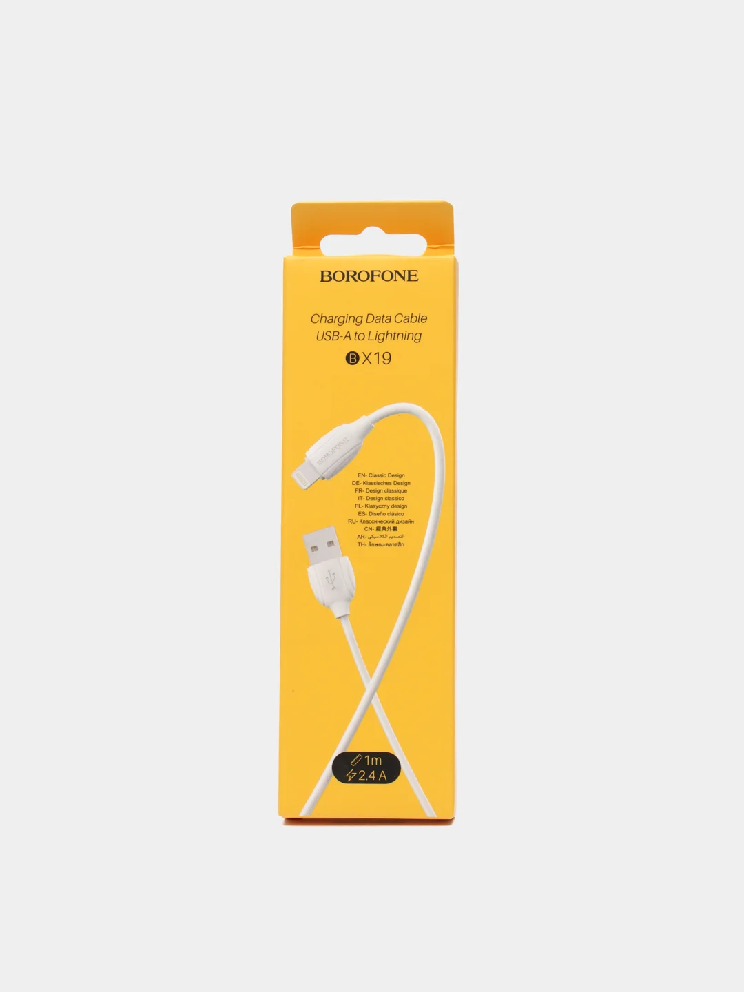 Белый дата-кабель для APPLE 1м Borofone BX19, НА АЙФОН для зарядки, usb кабель LIGHTNING 2.4A