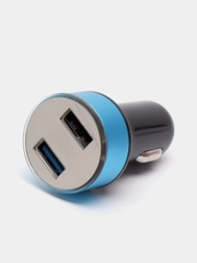 Автомобильное зарядное устройство Cartage, 12-24 В, 2 USB 2А, разные цвета