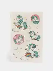 Желтый временная переводная татуировка "Единороги", 75*120