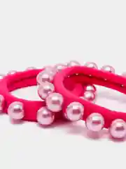Фуксия мягкая бесшовная резинка с бусинами, 2 штуки