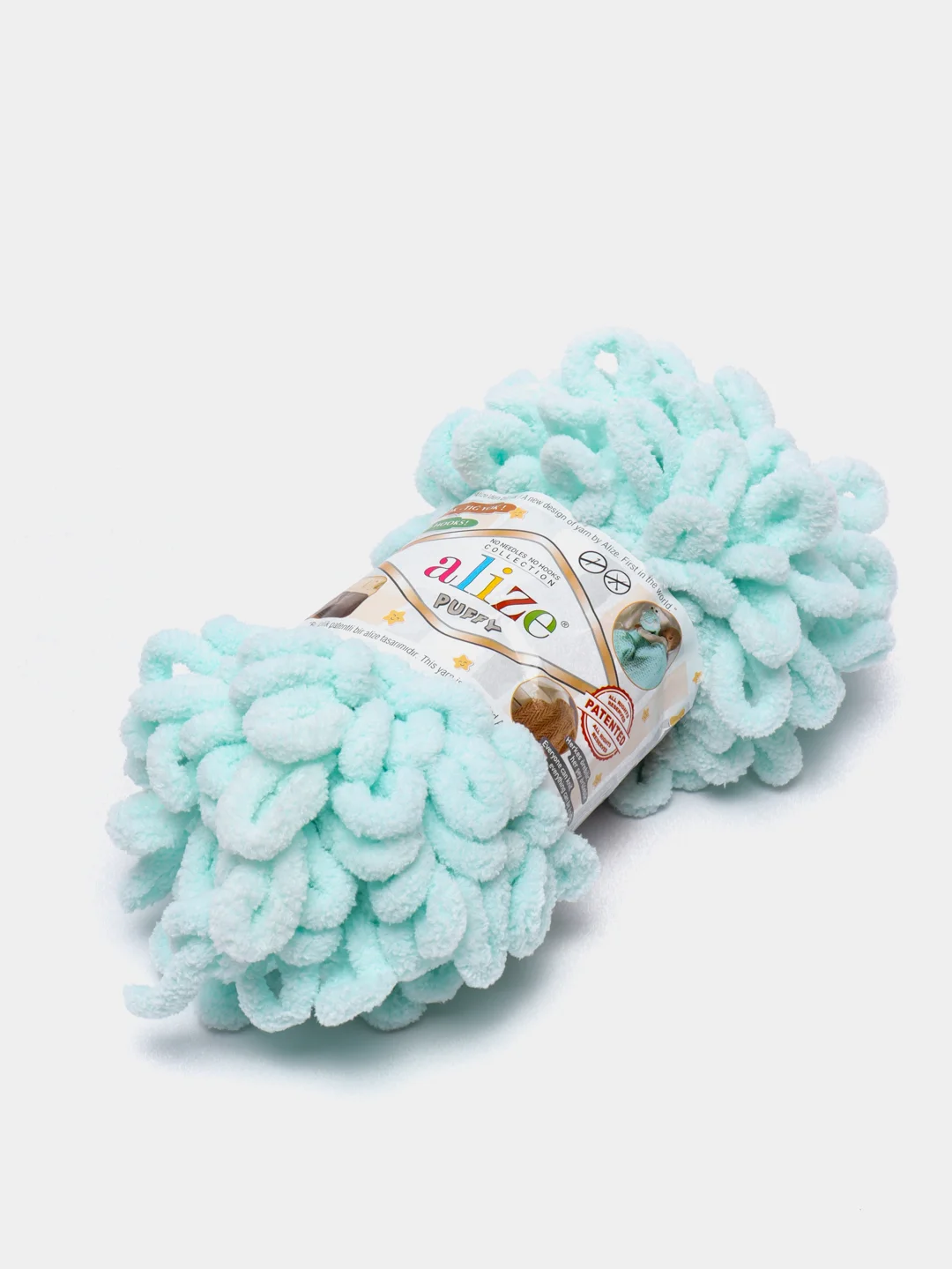 Мятный пряжа Alize puffy, большие петельки, микрополиэстр, 100 г
