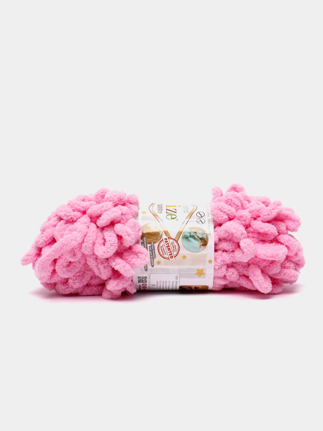Розовый пряжа Alize puffy, большие петельки, микрополиэстр, 100 г