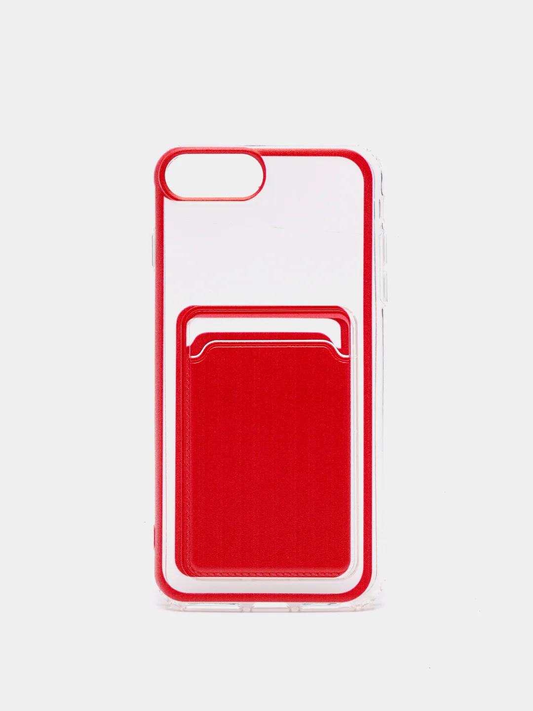 Красный чехол для iPhone 11, 12, 13, Pro, Max, 7, 8, Plus, с карманом для карт
