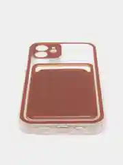 Белый чехол для iPhone 11, 12, 13, Pro, Max, 7, 8, Plus, с карманом для карт