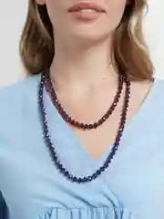 Фиолетовый бусы из чешского стекла