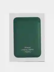 Зеленый кошелёк для карт на магните MagSafe Leather Wallet